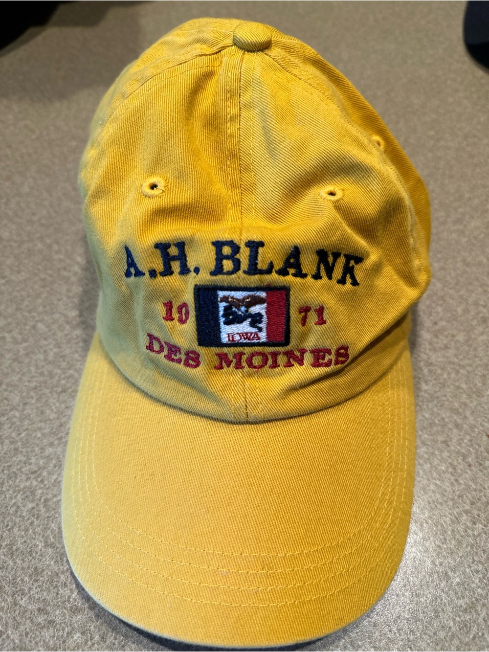 A.H. Blank Des Moines Embroidered Yellow Baseball Cap